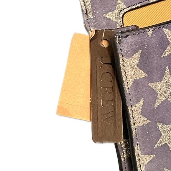 J.Crew Navy Star Clutch Gold Strap Crossbody Bag NWT - Picture 5 of 8